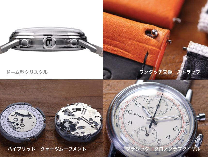 UNDONE☆パターンオーダー品☆クロノグラフ☆クォーツタイプ☆ブラックケース UNDONE☆パターンオーダー品☆クロノグラフ☆クォーツタイプ