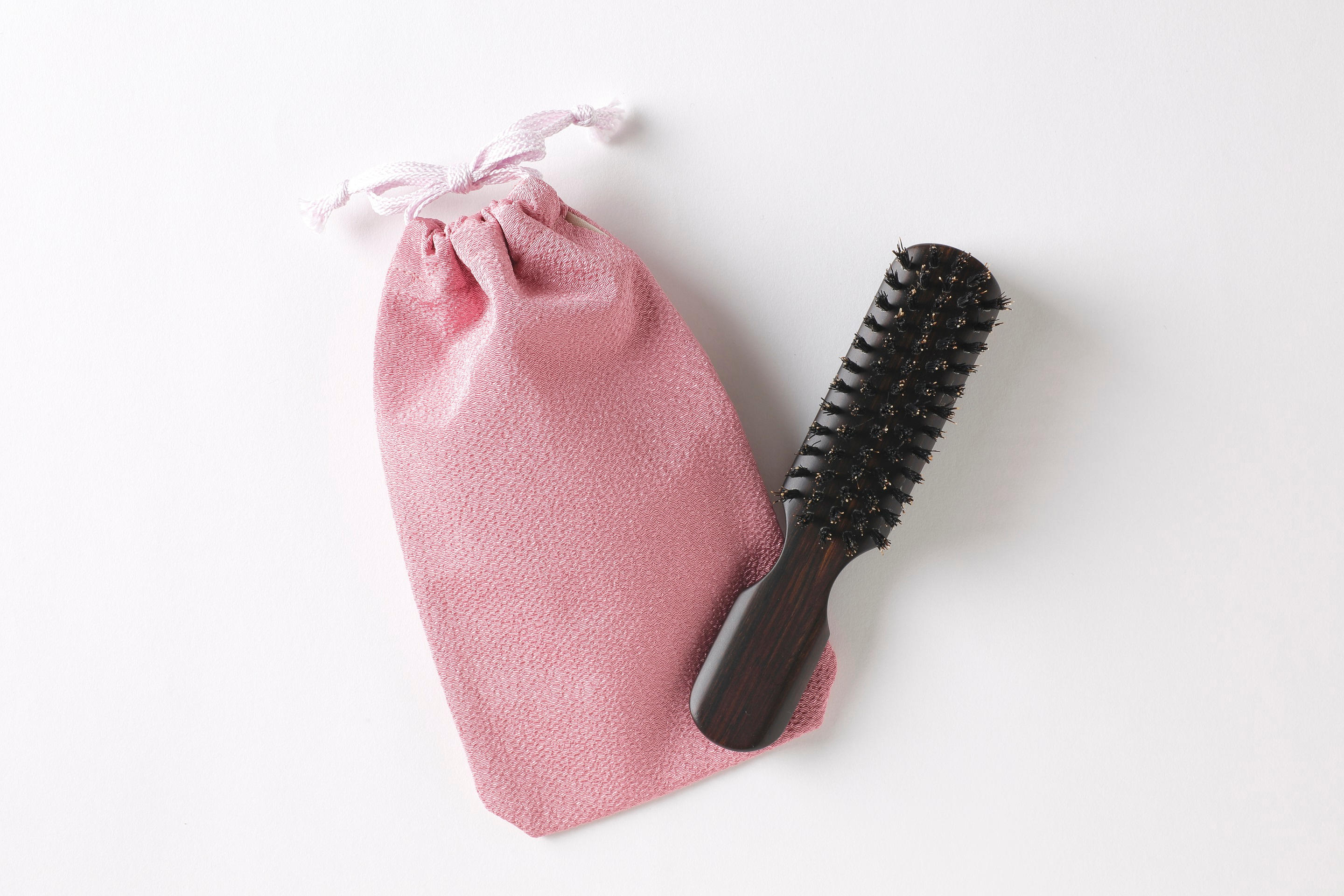 天然イノシシ毛ヘアブラシ ミニサイズ ポータブル 持ち運び簡単