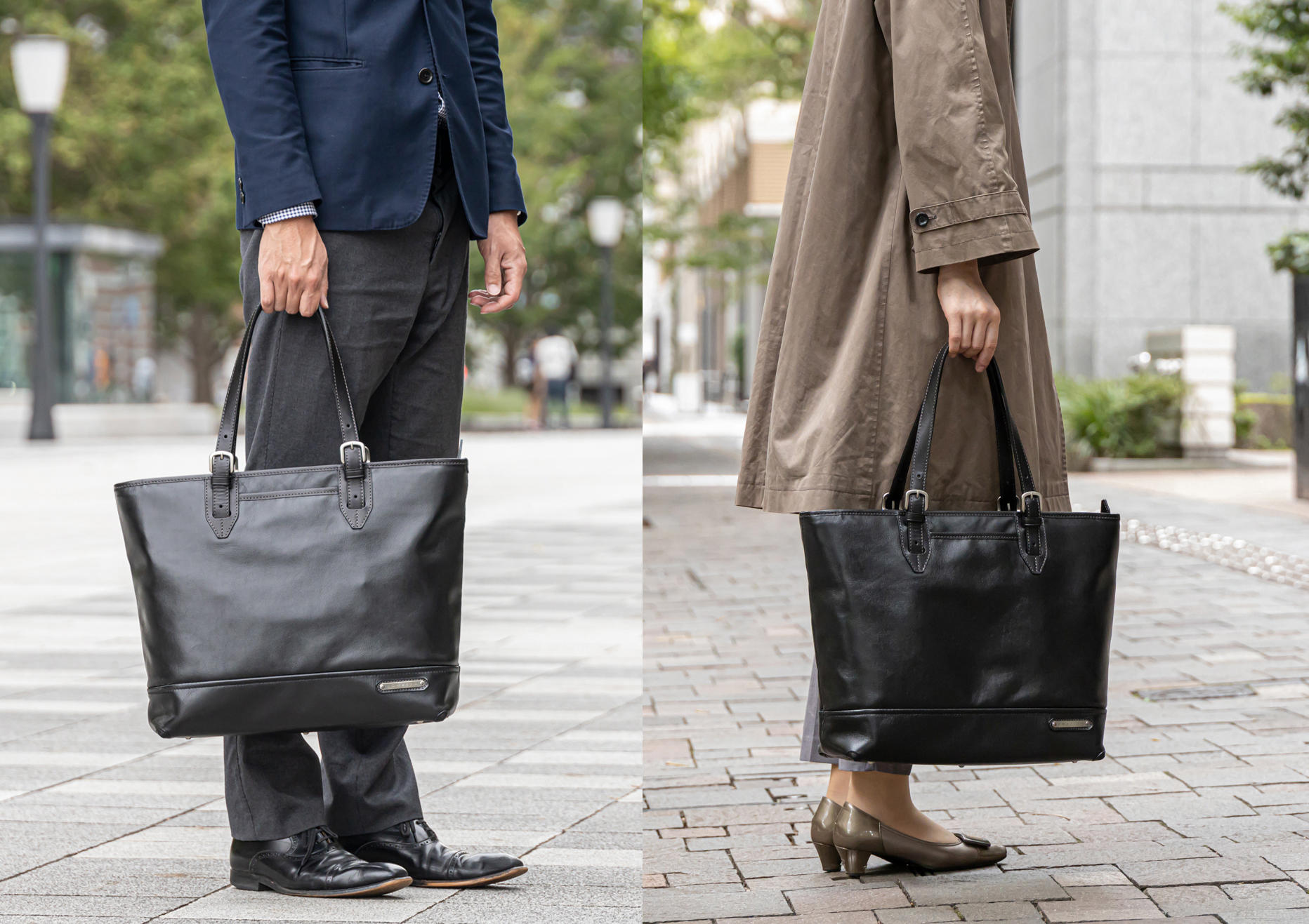 ジャパンメイドの質感】防水レザーを使用した多機能トートバッグ