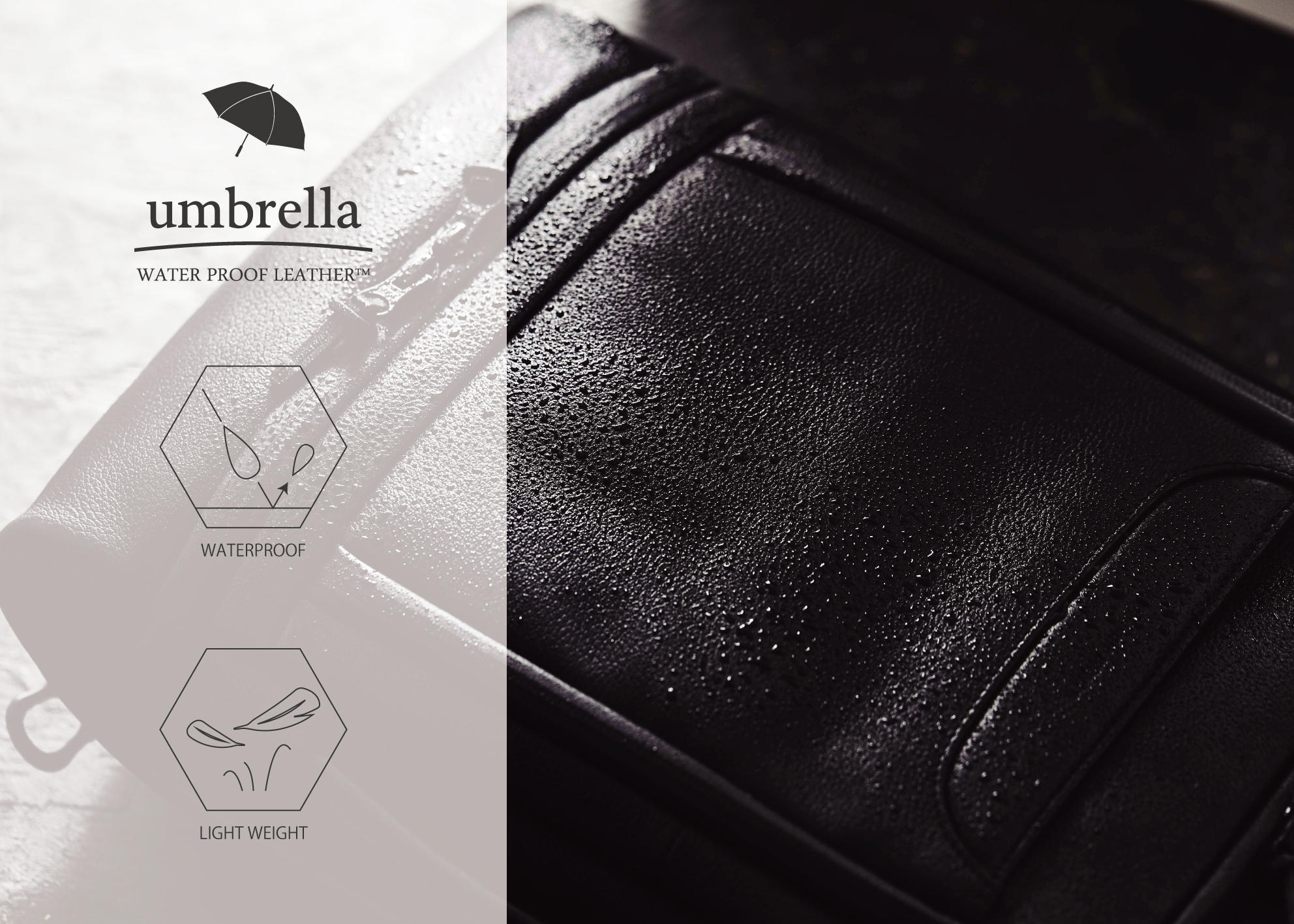 急な雨も気にせず持てる上質な防水本革を使用した本格ビジネスリュック