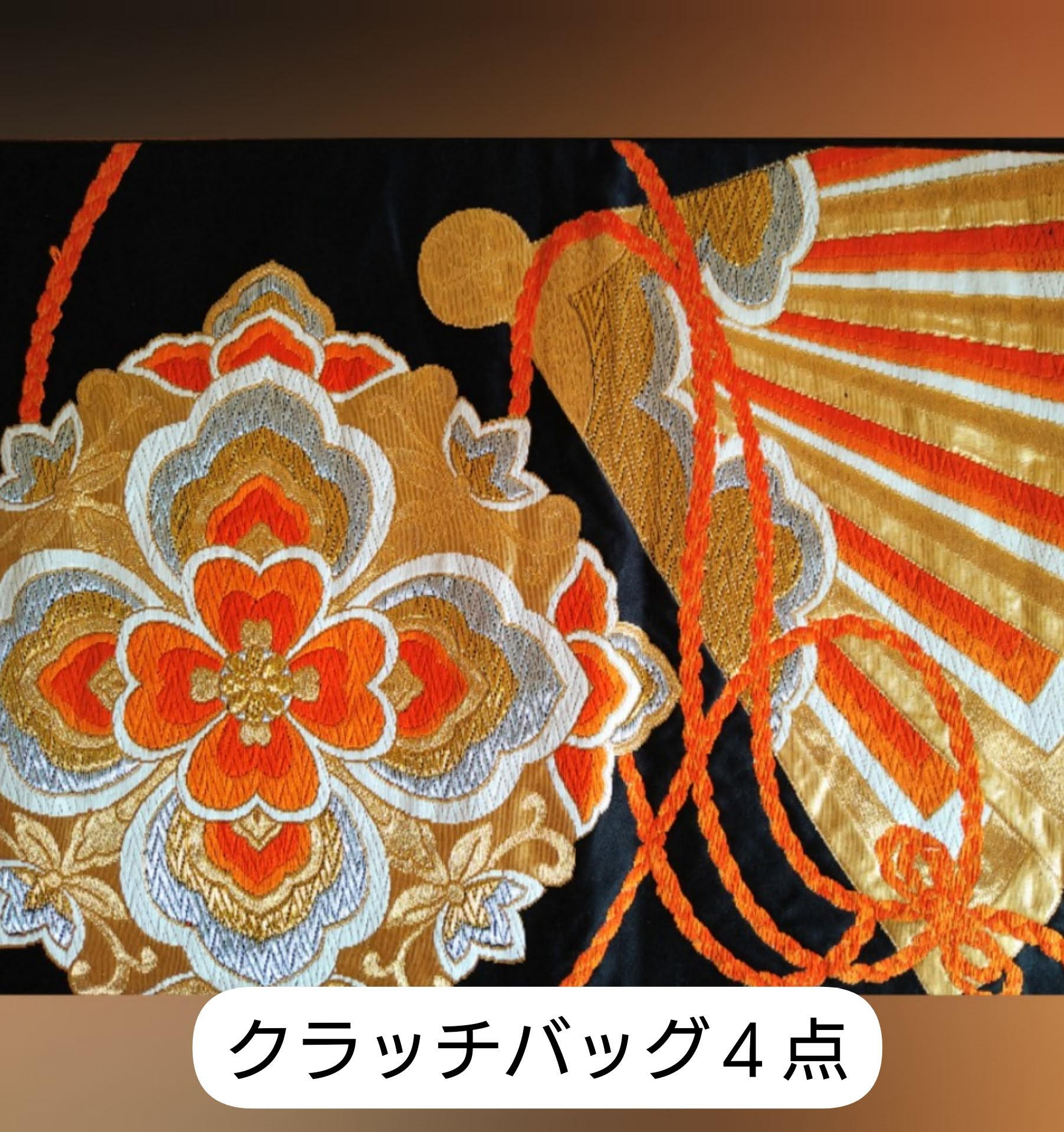 クラッチバッグ 西陣織の帯 ① - (【本革と帯のコラボ】～帯リメイクの