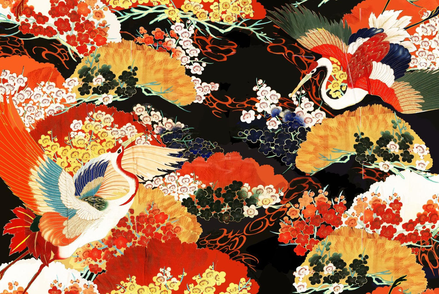 海洋生物の美しいプリントが特徴のアロハジャケット