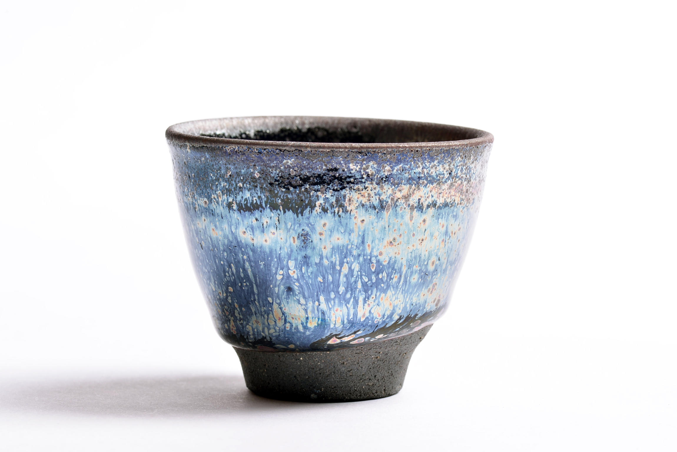 ⑦天目 窯変 曜変 ぐい呑 酒器 虹彩 作者不明
