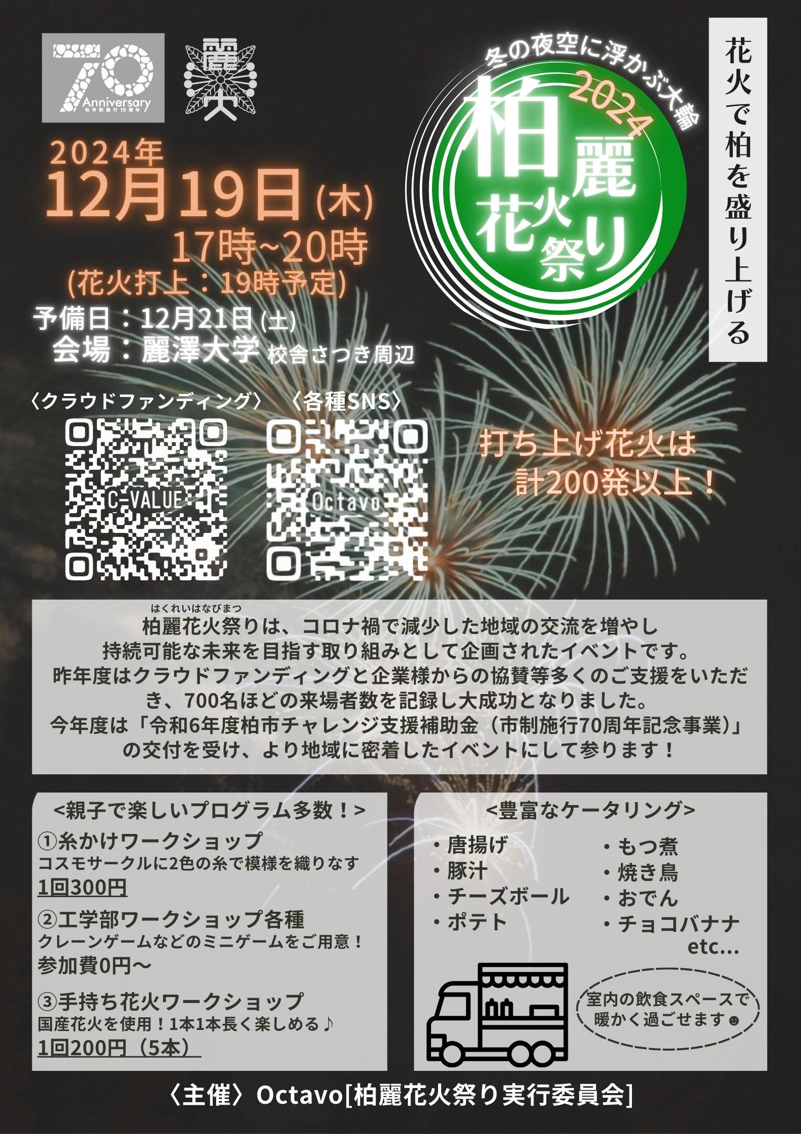 柏市を彩る学生主導の花火祭り！ー柏市制70周年記念ー | クラウド