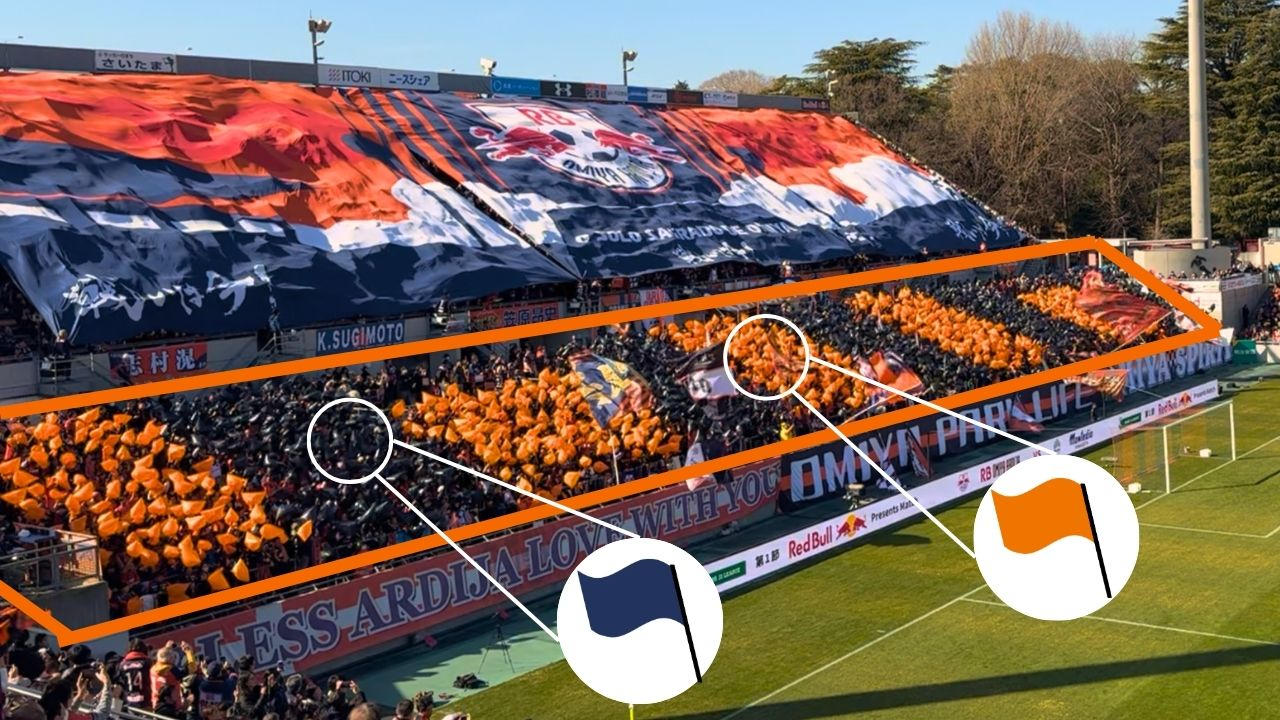 RB大宮アルディージャ を応援するフラッグコレオ制作