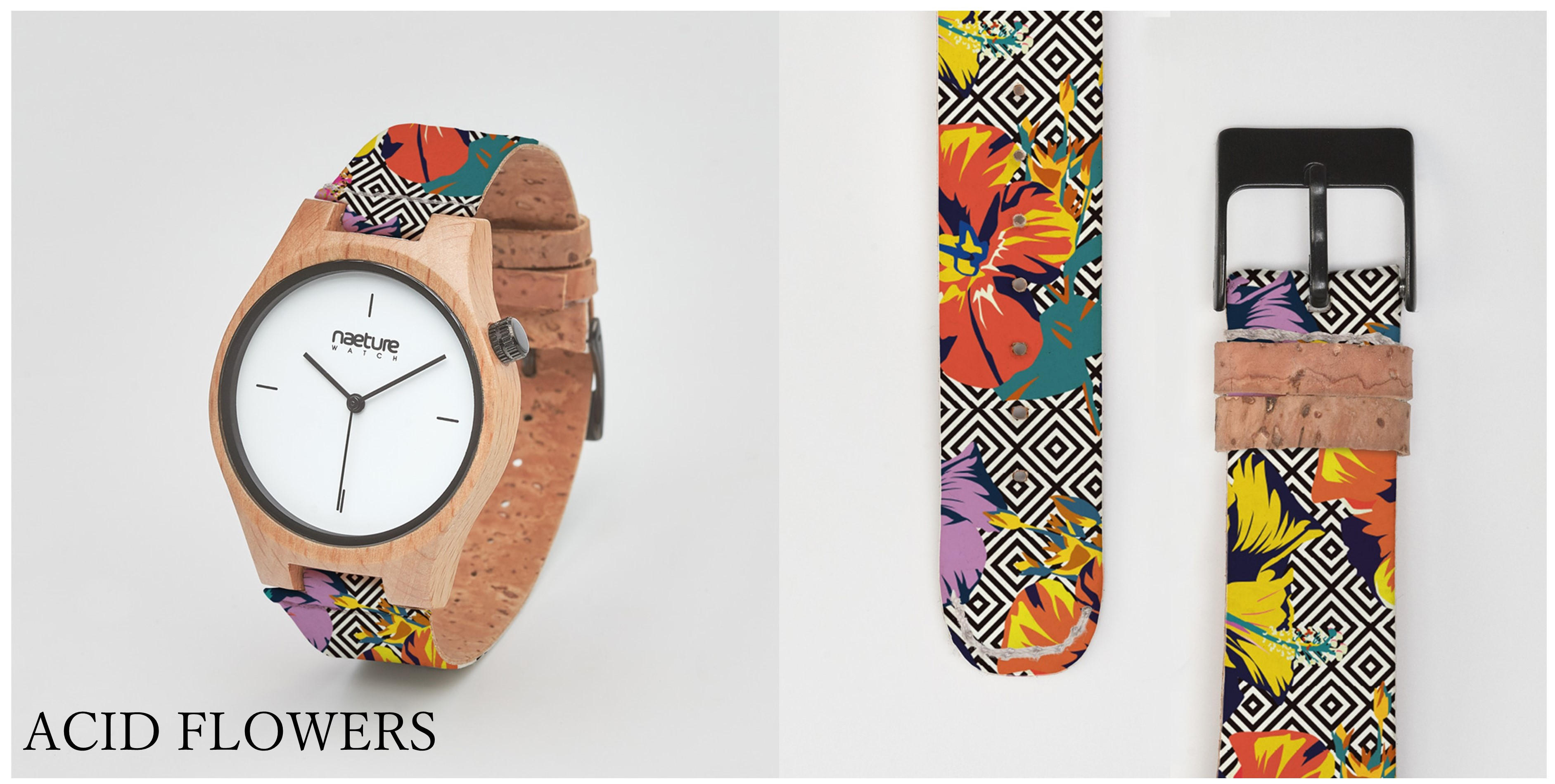天然素材、ブナの木とコルクのヴィーガン腕時計『NaetureWatch