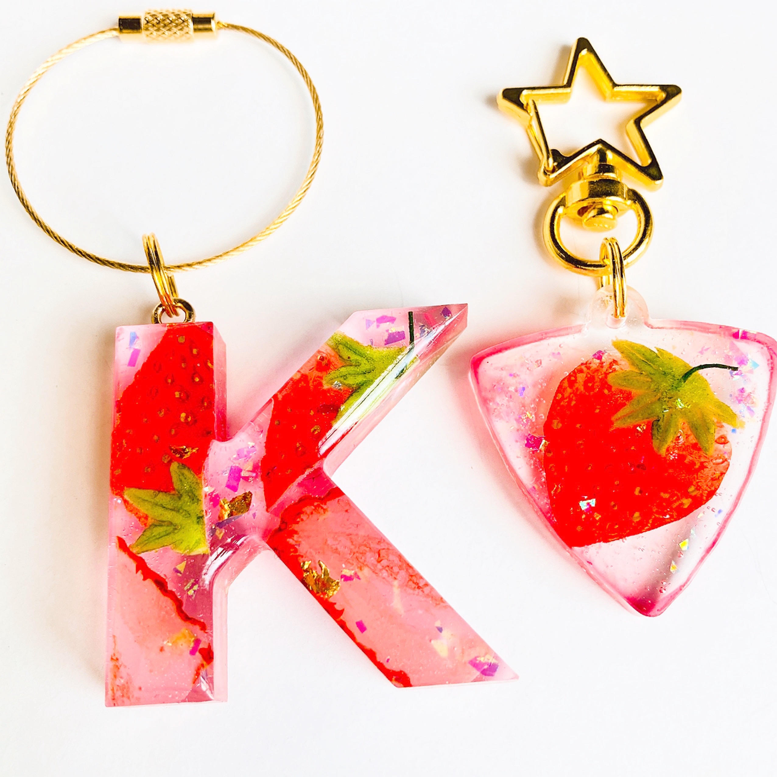 Creema SPRINGS先行販売】押しフルーツ ピック型キーホルダー