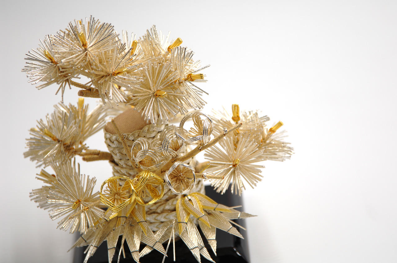 お正月飾り/水引盆栽極（KIWAMI）松竹梅/紅白鶴/ - (全て手作りメイド