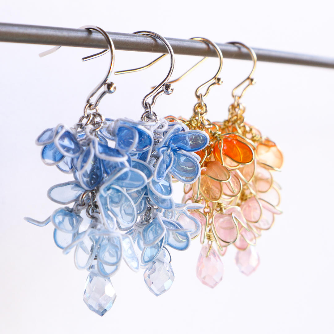 瑠璃色の海耳飾り/イヤリング - (美しい海を美しいで取り戻す 瀬戸内の