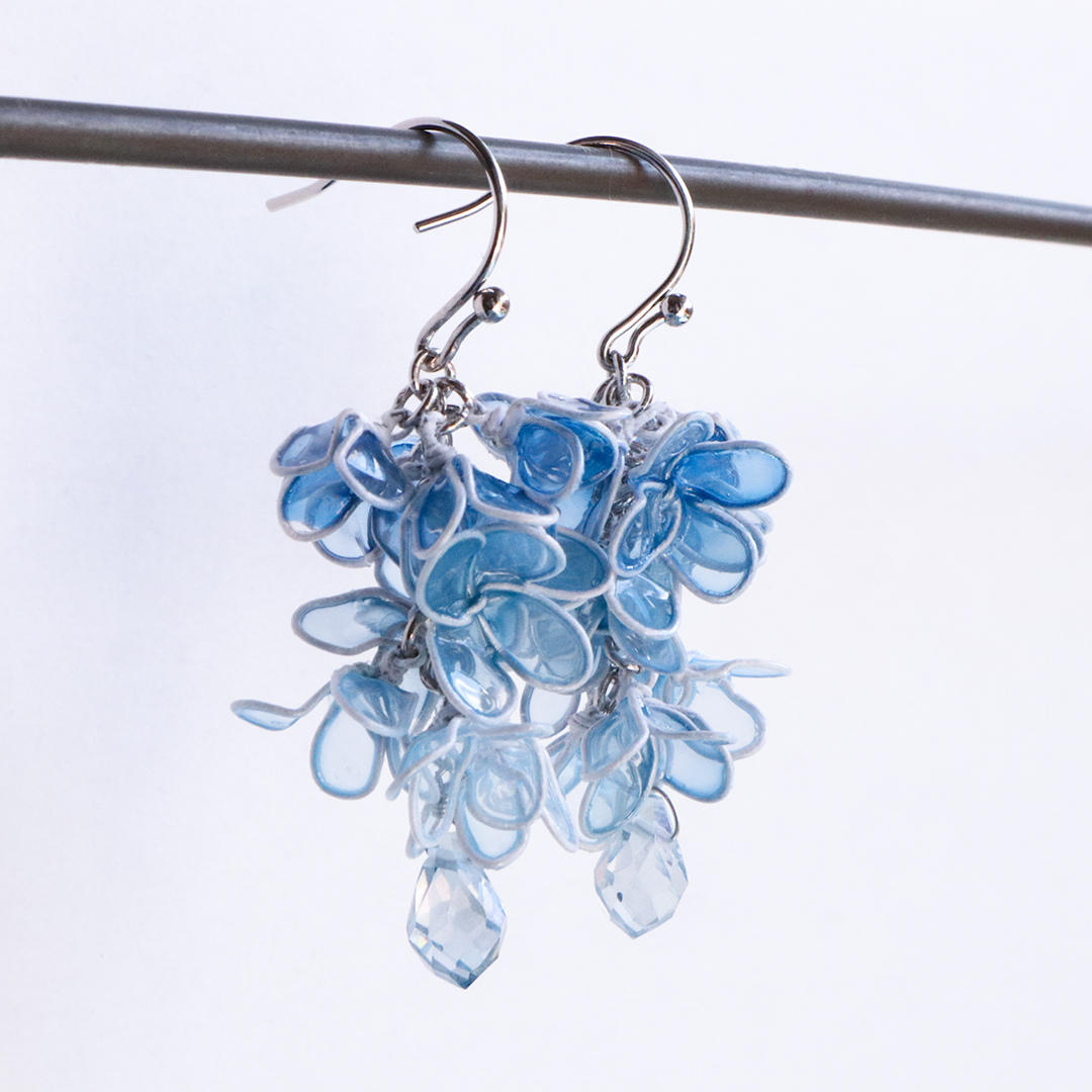 瑠璃色の海耳飾り/イヤリング - (美しい海を美しいで取り戻す 瀬戸内の