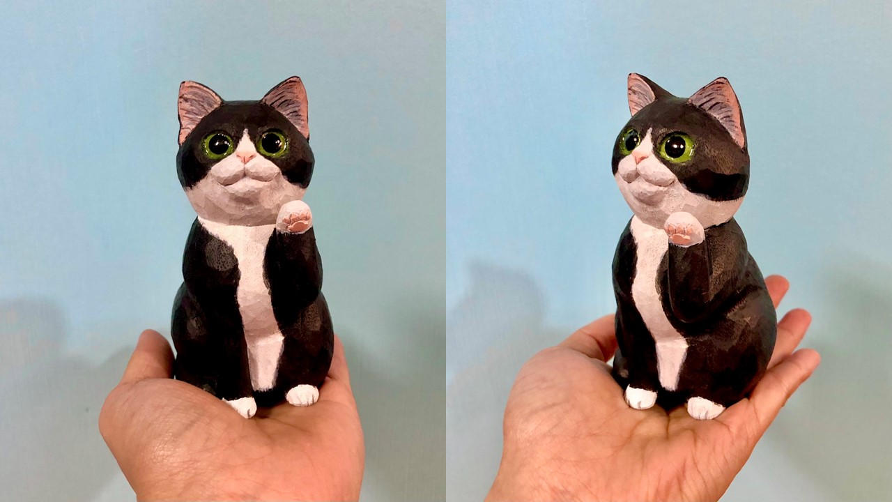 あなたの猫ちゃんをモデルに木彫りの猫を作りませんか