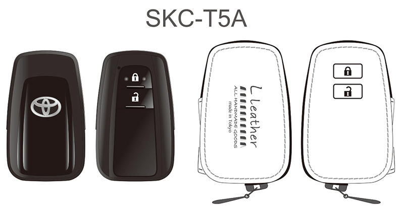 トヨタ・SKC-T5シリーズ・本革製スマートキーケース×1個 - (【日本製
