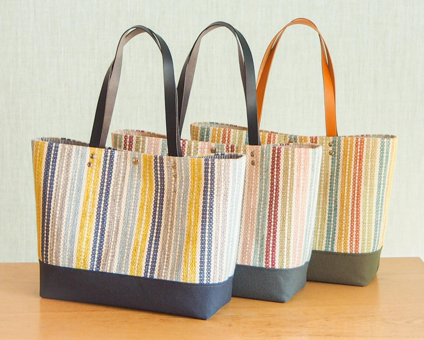 3点1500円新品ハンドメイド春カラートートバッグセット