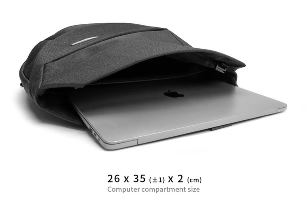 【美品】NIID メガスリング グレー 耐切創モデル 14インチPC収納可 14インチPCもA4書類も収納可能！大容量スリングバッグ｜NIID