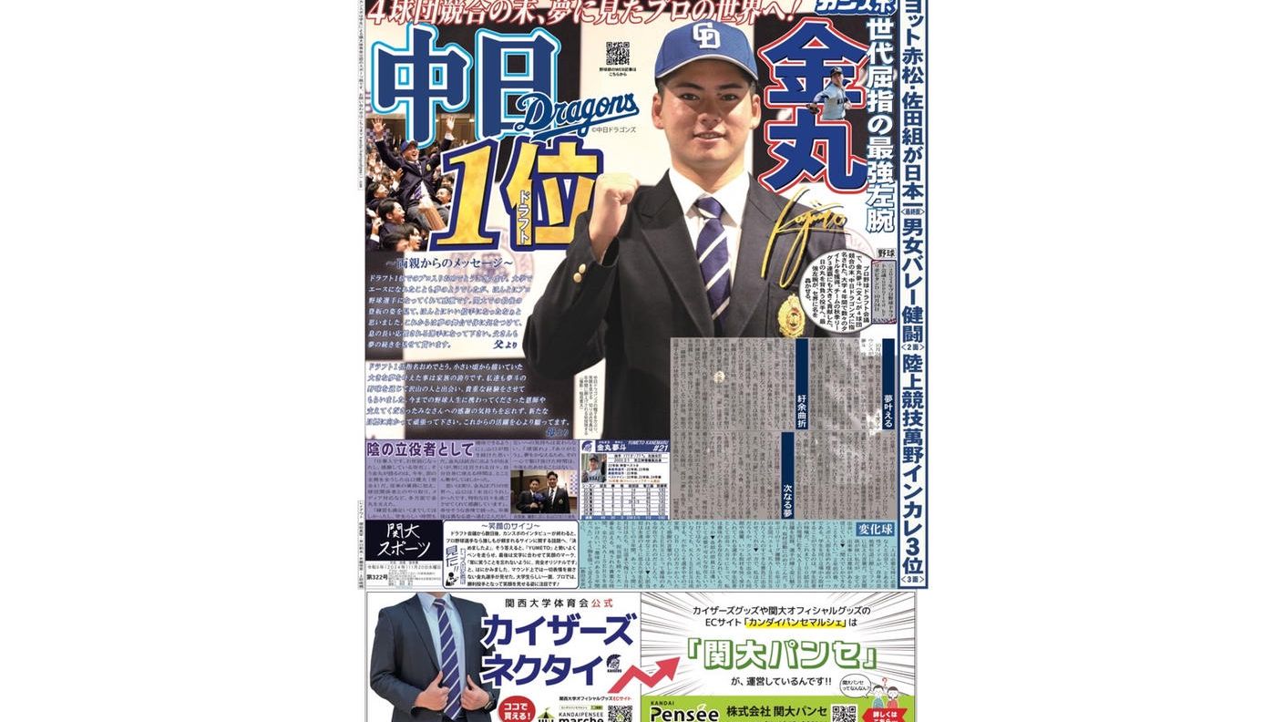 クラウドファンディングプロジェクト：関西大学体育会本部関大スポーツ編集局