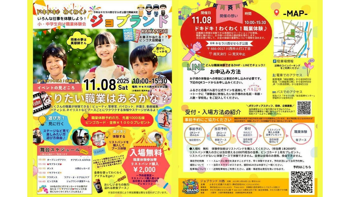 クラウドファンディングプロジェクト：川西市初！職業体験会ジョブランド川西を開催し、小中学生の夢を目標に変えて欲しい！