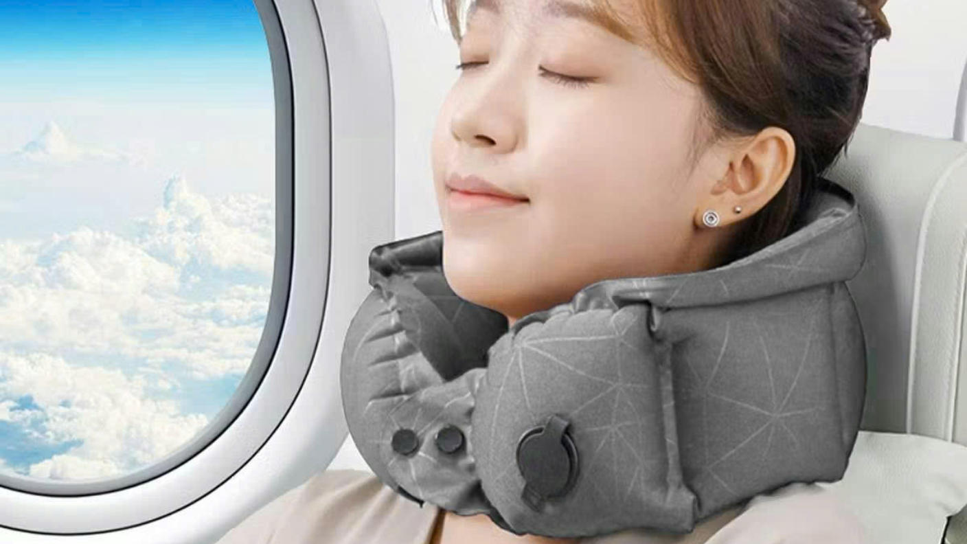 クラウドファンディングプロジェクト：累計出荷数1万個◎どこでもポンプになるケースで20秒で膨らむ3in1ネックピロー