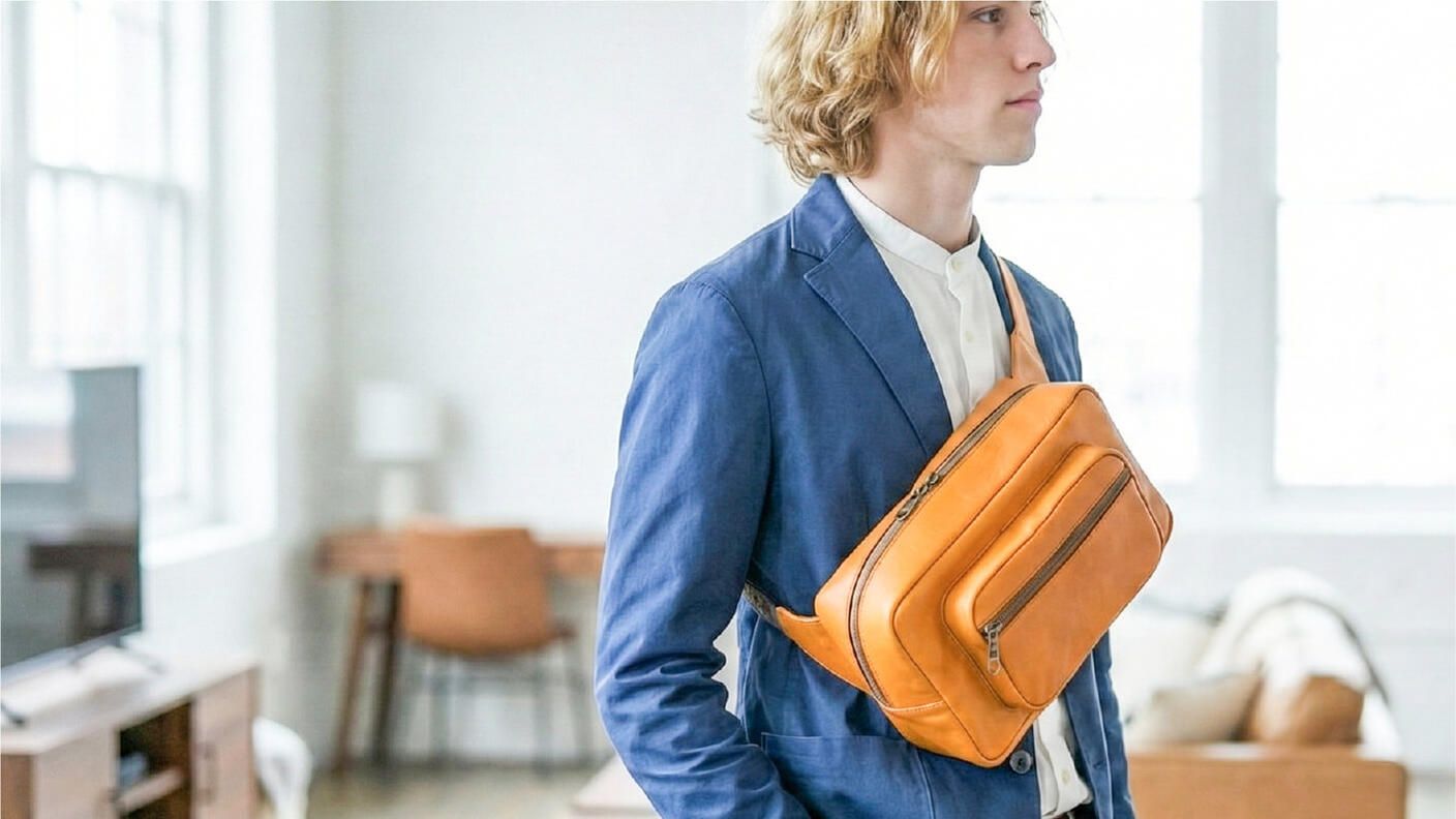 クラウドファンディングプロジェクト：【ポケットに戻れない】3秒アクセス搭載 東京レザーの3WAYボディバッグ【7営業日以内で発送】