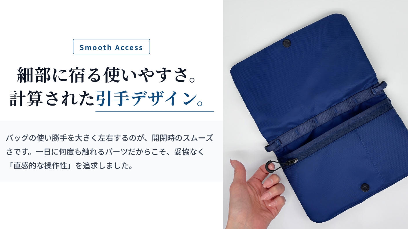 クラウドファンディングプロジェクト：”スマホ＋α”がすっきり収まる薄くて軽い【フラットバッグ】