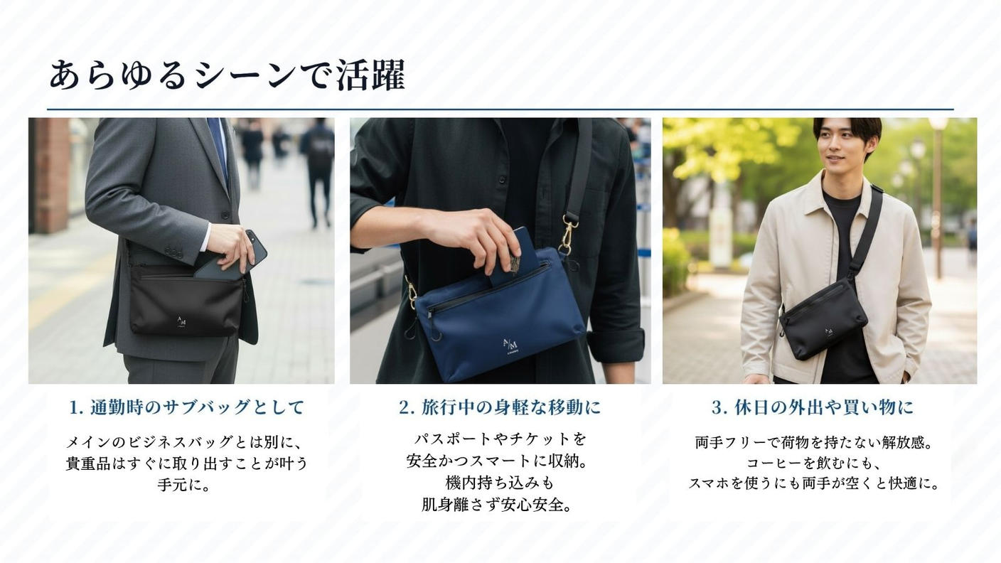 クラウドファンディングプロジェクト：”スマホ＋α”がすっきり収まる薄くて軽い【フラットバッグ】