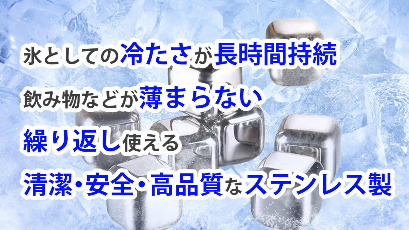 クラウドファンディングプロジェクト：溶けない氷！？飲み物を薄めずに冷やす！ステンレス製アイスキューブMINI ICE