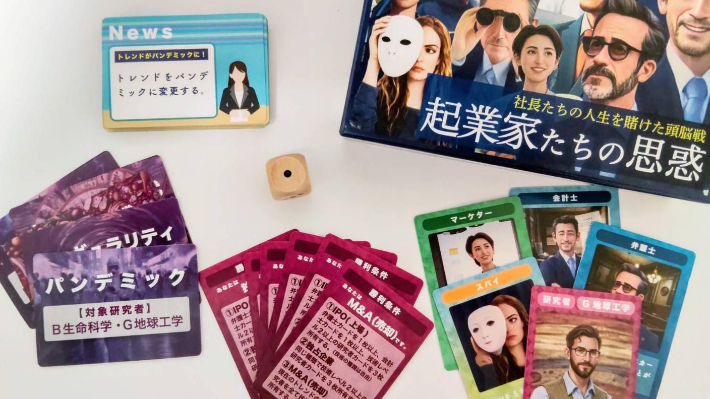 クラウドファンディングプロジェクト：スタートアップ企業をモデルとしたゲーム「起業家たちの思惑」を皆さんに遊んでもらいたい