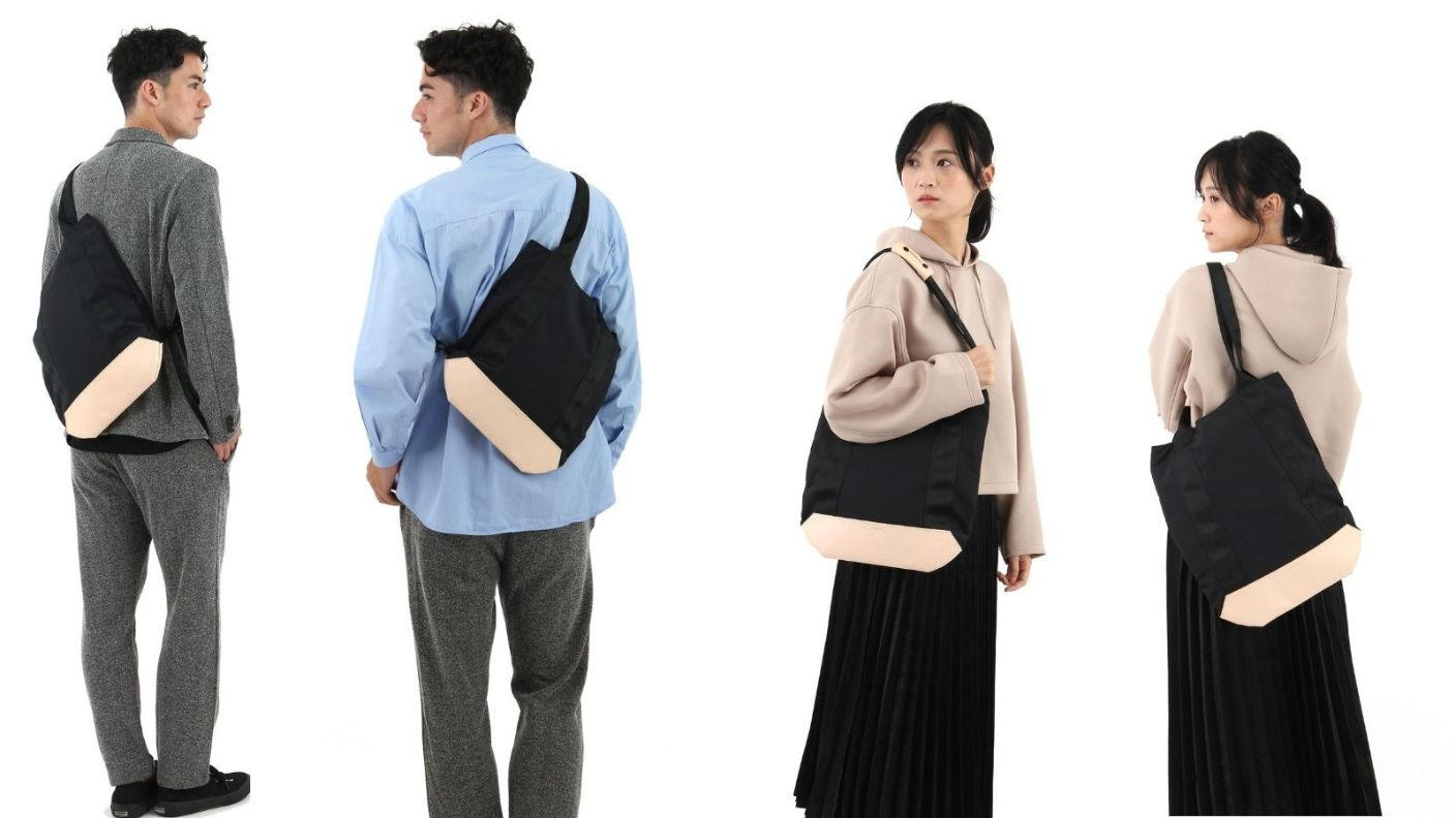 背中に固定できるトートバッグ ズリ落ち」ストレスからの解放！背中に固定できるトートバッグ