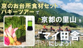 クラウドファンディングプロジェクト:食べて遊んで京都の里山を”マイ田舎”にしよう!京のお台所食材セットorバギーツアーで「さともり」に!