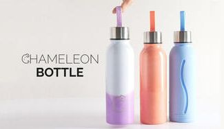 クラウドファンディングプロジェクト:冷たい水を入れると色が変わる!イギリス発!楽しく水分補給できるカメレオンボトル