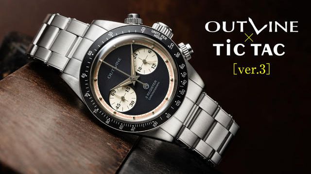 時計】レジスタークロノ アウトライン×チックタック パンダダイヤル 9  