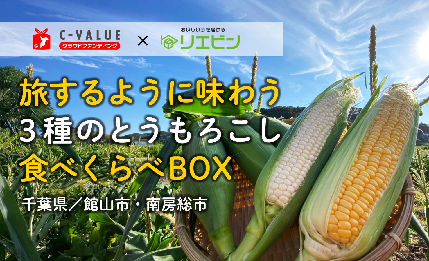 南房総3つの畑から届く、夏のとうもろこし食べ比べBOX― リエビン