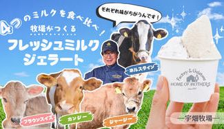 クラウドファンディングプロジェクト：牛乳の味ってこんなに違うの！？4品種のミルクを“食べ”くらべる　宇畑牧場のジェラートセット