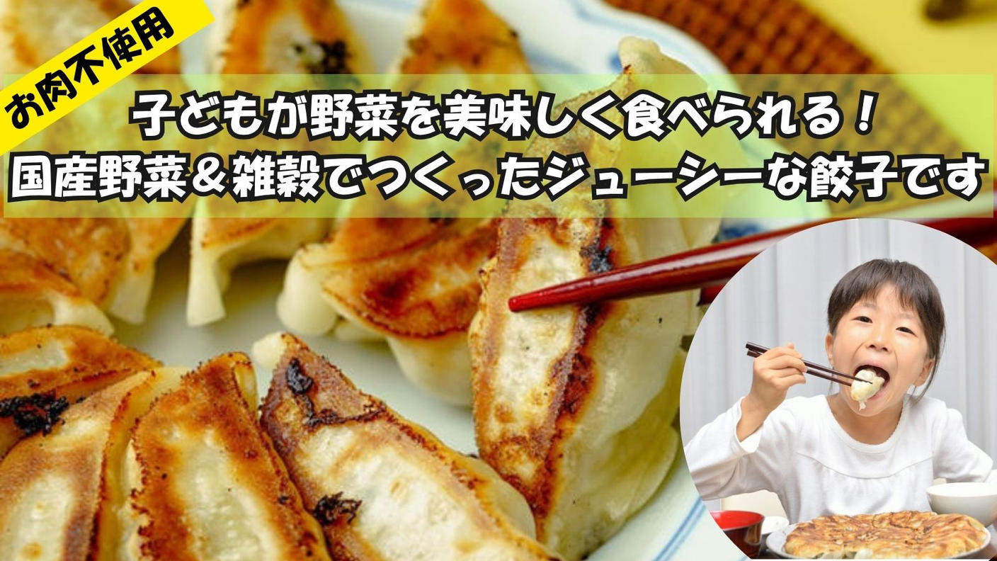 クラウドファンディングプロジェクト：ジューシーなのにヘルシー！！家族が笑顔になる国産野菜＆雑穀たっぷり餃子