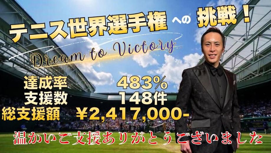 クラウドファンディングプロジェクト：Challenge like a baby！世界テニス選手権へ挑戦したい！