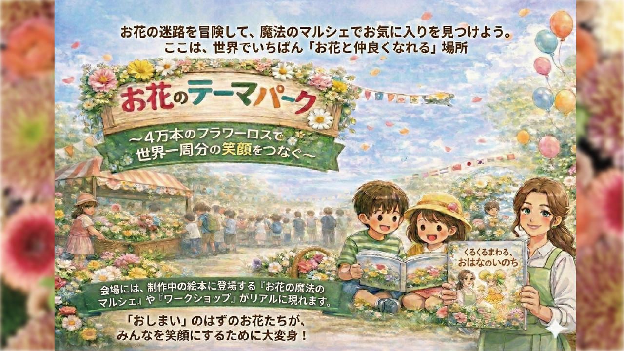 🌸5月開催体験型イベント「お花のテーマパーク」をもっと特別に。花摘み体験×絵本づくり応援プロジェクト