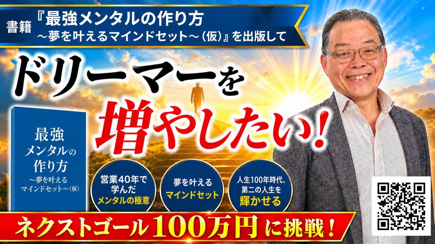 クラウドファンディングプロジェクト：書籍「最強メンタルの作り方～夢を叶えるマインドセット～（仮）」を出版して、ドリーマーを増やしたい！