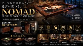 クラウドファンディングプロジェクト：【置き場所問題を解決】最短2秒で収納！遊ぶ時だけ広げる本格ボードゲームテーブル｜NOMAD