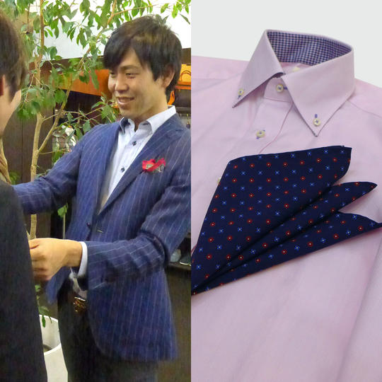 【17,800円相当】オーダーシャツ＋チーフ＆コーディネート＋写真撮影＆パーティーご招待	