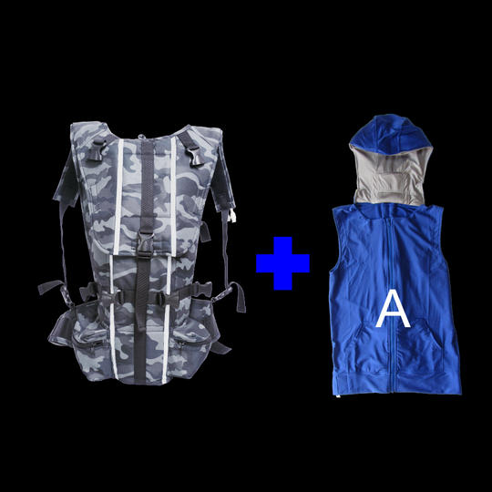 人間エアコン　タイプＡ　１セット(頭部冷却モデル)ブルー【早期限定50％OFF】