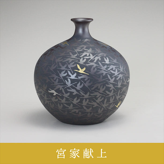 花器 花瓶 萬古焼 淡雪壺 稲垣太津男 作 S-23 花器 花瓶 萬古焼 淡雪壺 稲垣太津男 作 S-23