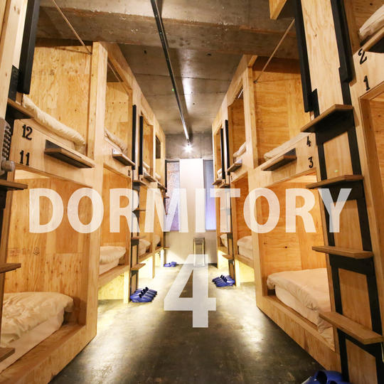 ドミトリー宿泊1泊券x4枚(通常価格より約25%OFF)+ロゴステッカーx4枚