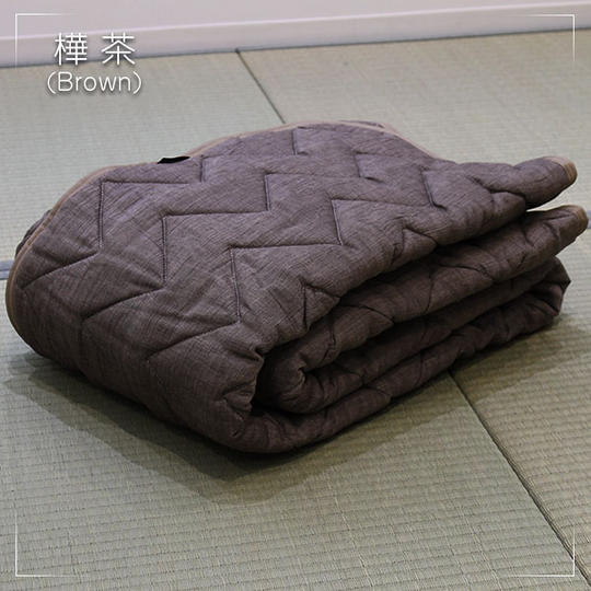 近江麻 竿干しちぢみ敷パッド シングルサイズ 樺茶色(かばちゃいろ)Brown