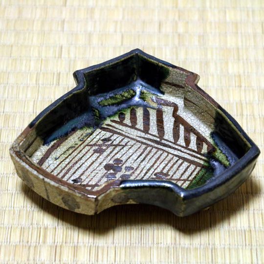 瀬戸焼 寺田鉄平　織部梅鉢文向付、やきものワールド入場券1枚付き