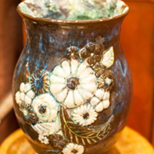 瀬戸の女流陶芸家 野村晃子　デコ花びん、やきものワールドチケット5枚付き