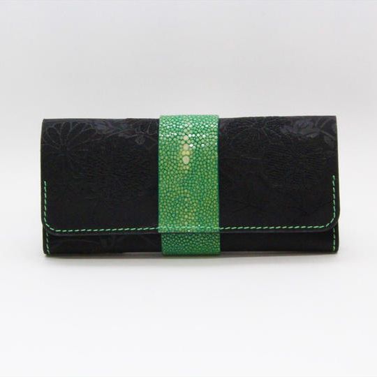 【限定品】カブセ長財布<アマテラス>グリーン 一点物