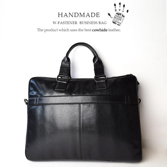 【先着50名様 20%OFF】牛革ダブルファスナービジネスバッグ