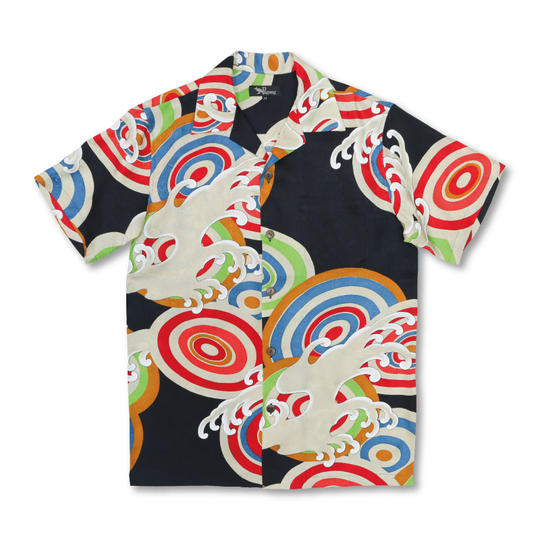 【限定6着】京友禅アロハシャツ（渦と立波）Lサイズ＋ハンドタオル＋感謝状