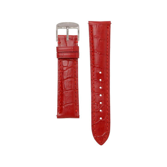 20mm幅　日本製交換用カーフ型押しレザー　赤革　27％OFF　