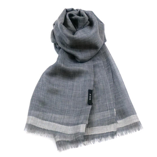 【23%OFF】カシミヤ100%ストール「tennyo」ダークグレー