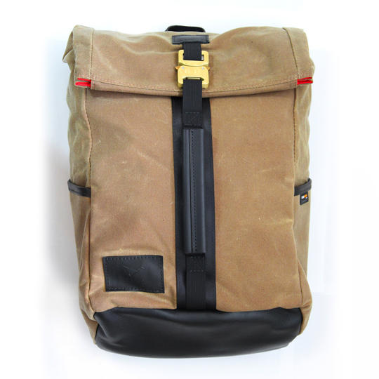 B【限定3名様】Vice Rucksack ブラウン(ロゴ黒・金具ゴールド)10%OFF(ワックスキャンバス生地)